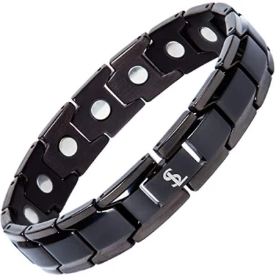 Abbildung von Smarter LifeStyle Elegantes Magnetisches Therapie Armband Aus Titan Schmerzlinderung Für Arthritis Und Karpaltunnelsyndrom Schwarz Herren Frauen
