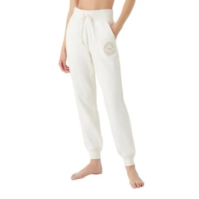 Abbildung von Emporio Armani Damen Women&#039;s With Cuffs Fuzzy Fleece Sweatpants, Pale Cream, XL EU