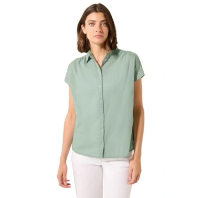Abbildung von Cecil IN Unifarbe Hemdbluse, Damen, Größe: Medium, Grün