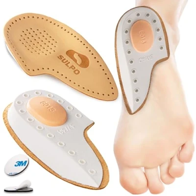 Abbildung von SULPO Orthopädische Fersenkissen Einlagen bei Fersensporn und Plantarfasziitis Einlegesohlen Fersenpolster für Schuhe Damen, Herren, Kinder Größe 35 46 (1 Paar, 45 46)