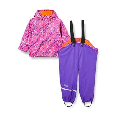 Abbildung von CareTec Baby und Kinder Regenjacke Regenhose mit Fleece Futter im Set, Purple (633), 80