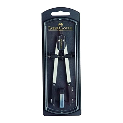 Abbildung von Faber Castell 32721 4 Compás ajuste rápido Con tornillo Central Schnellverstellzirkel, Schwarz, 1 unidad (Paquete de 1)
