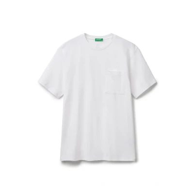 Abbildung von United Colors of Benetton Herren 3bl0u10a8 T Shirt, Weiß, Medium
