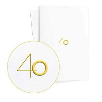 Abbildung von Zwei Geburtstagskarten 40 Stilvoll mit Goldfolienprägung auf strukturiertem Papier, Edle Karte zum Geburtstag oder Geschenkidee Jubiläum Hochzeitstag, E09