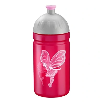 Abbildung von Step by Trinkflasche „Fairy Freya“, auslaufsicher, spülmaschinenfest, BPA frei, für Schule, Kindergarten, heiße und kohlensäurehaltigen Getränke, 0,5L, grau rosa