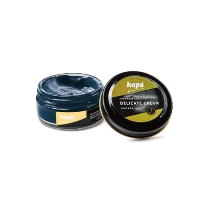 Abbildung von Kaps Professional Schuhpflege Delicate Cream Schuhcreme &amp; Pflegemittel zur Reinigung und Auffrischung von Naturleder Synthetik (50ml) (116 Mitternacht)