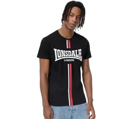 Abbildung von Lonsdale Herren T Shirt Normale Passform ALTANDHU Black/White/Red XL 117350