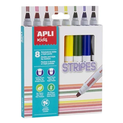 Abbildung von APLI Kids 16809 Filzstifte, Streifen, 8 Stk.. Einzeln