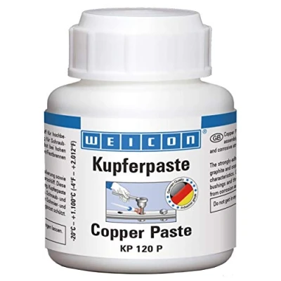 Abbildung von WEICON 26200012 Kupferpaste 120g, Schutz, Trenn und Schmierstoff für hohe Temperaturen, 120 g