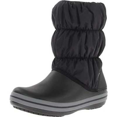 Abbildung von Crocs Damen Winter Puff Boots Schneestiefel, schwarz Charcoal, 37/38 EU