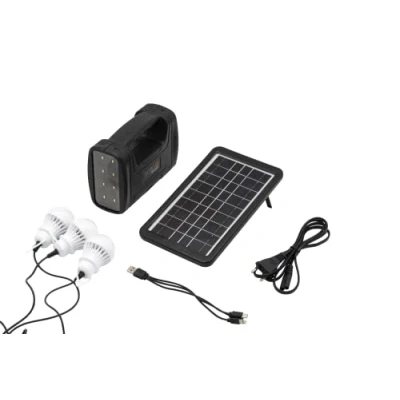 Abbildung von Technaxx tragbares Solar Powerstation Set TX 199 mit 3W Solarpanel, 3x LED Lampen &amp; helles Panel für den Outdoorbereich, Camping Notfälle 22 St. Arbeitszeit, USB, Wiederaufladbare SLA Batterie