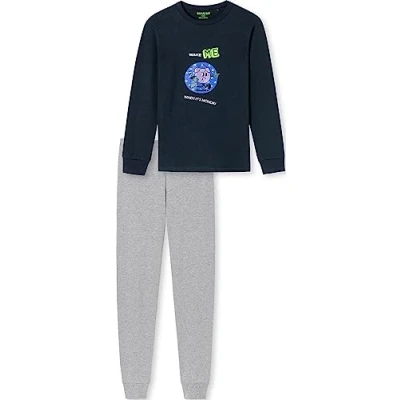 Abbildung von Schiesser Jungen Langer Schlafanzug Organic Cotton Pyjamaset, Indigo (Indigo), 140