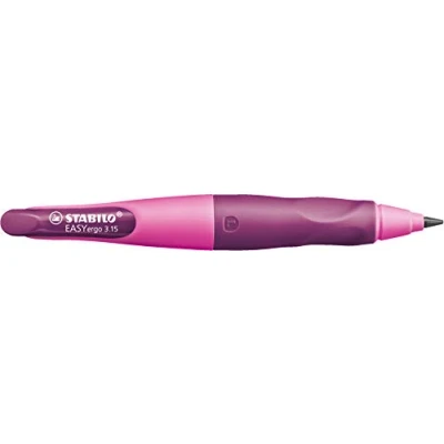 Abbildung von Ergonomischer Druck Bleistift für Linkshänder STABILO EASYergo 3.15 in pink/lila inkl. 1 dicken Mine Härtegrad HB &amp; Spitzer