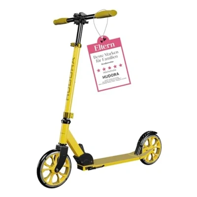 Abbildung von HUDORA Scooter Up 200 Geräuscharmer Aluminium Roller für bis zu 100kg Höhenverstellbarer &amp; zusammenklappbarer Tretroller Ruckelfreier Kick Kinder/Jugendliche Erwachsene
