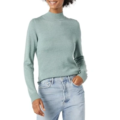 Abbildung von Amazon Essentials Damen Leichter Pullover mit Stehkragen (in Übergröße erhältlich), Salbeigrün Meliert, S