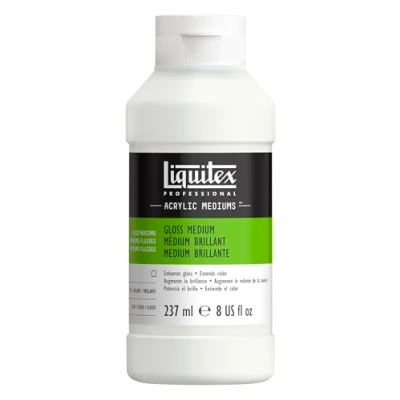 Abbildung von Liquitex 5008 Professional glanz Gel Medium und Firnis für Acrylfarben, erhöht den von Acrylfarben verbessert Farbfilm &amp; Farbtiefe 237ml Flasche, Transparent