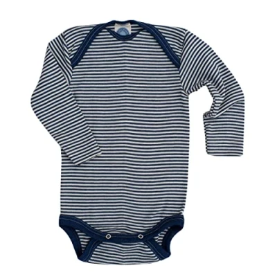 Abbildung von Cosilana, Baby Body Langarm, 70% Wolle, 30% Seide (Marine/Natur, 50 56)
