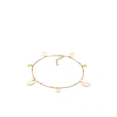 Abbildung von Elli Cowrie Shell Fußkettchen goldcoloured, Damen, Größe: 22, Gold coloured