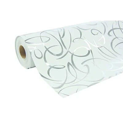 Abbildung von Clairefontaine 211893C Geschenkpapier Premium (50x0,70m, 80g/qm mit PP Film) 1 Rolle Arabesque Silber