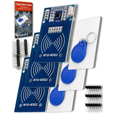 Abbildung von AZDelivery 3 x RFID Kit RC522 mit Reader, Chip und Card 13,56MHz SPI kompatibel Arduino Raspberry Pi inklusive E Book!