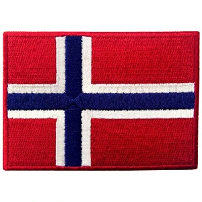 Abbildung von Norwegen Flagge Emblem Norwegisch Bestickter Aufnäher zum Aufbügeln/Annähen