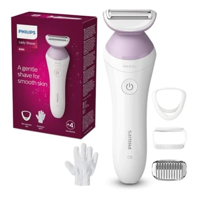 Abbildung von Philips Elektrokörperrasierer »SatinShave Prestige Series 6000 BRL136/00«, 3 St. Aufsätze, nass oder trocken, inkl. Handschuh