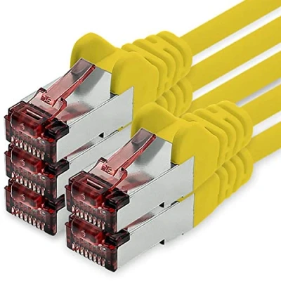 Abbildung von Netzwerkkabel Cat.6 10m gelb 5 x Ethernetkabel Lankabel Cat6 Lan Netzwerk Kabel Sftp Pimf Patchkabel 1000 Mbit s