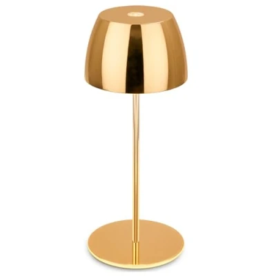 Abbildung von BRILONER Mini LED Tischlampe kabellos IP44 mit Touch, stufenlos dimmbar, Akku &amp; Lichtquelle tauschbar, Nachttischlampe, Wohnzimmer, Lampe, Tischleuchte, 8x20 cm (DxH), Gold glänzend