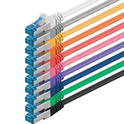 Abbildung von 1CONN 10x 2.0 M CAT 6a Netzwerk Kabel Ethernet Cable Lan Patch RJ 45 Stecker SFTP 10GB/s 10 Stück Farben