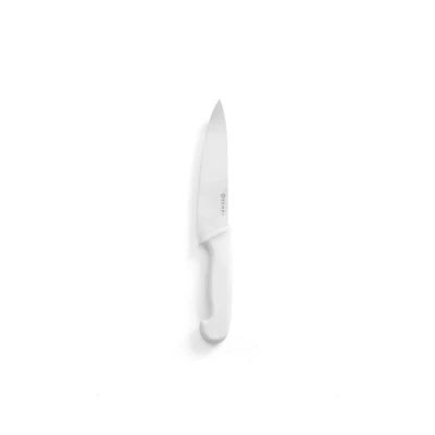 Abbildung von HENDI Kochmesser 38,5 cm Klingenlänge: 24 Edelstahl rostfrei Stärke: 2,5 PP Griff weiß Profi, Gastro Küchenmesser kaufen