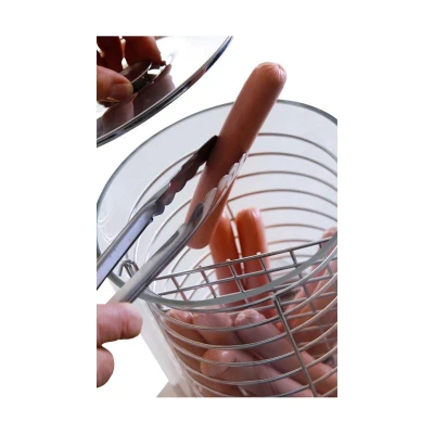Abbildung von HENDI Würstchenwärmer 24 x 32 47 cm 450 W Edelstahlgehäuse mit Glas Behälter stufenlose Temperaturregler, Gastro Hot Dog Erhitzer