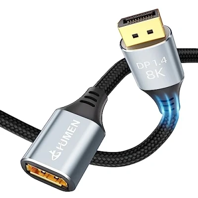 Abbildung von DGHUMEN 8k DisplayPort Kabel 1.4 1.5M, 8K@60Hz 4K@144Hz 32.4Gbps, HDR, HDCP 2.2, DP für Gaming Monitor, Grafikkarte TV Projektor