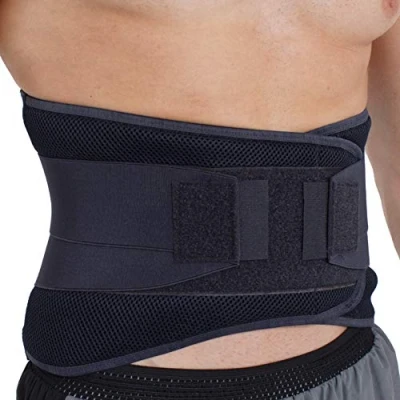Abbildung von NEOtech Care Rückenbandage für die Lendenwirbelsäule verstellbare Kompression atmungsaktiv Haltung, Gewichtheben (Kohlefarbe, XL)