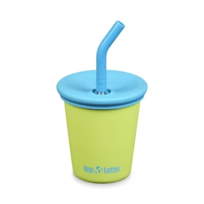 Abbildung von Klean Kanteen Kid Cup Edelstahlbecher mit Strohhalm Deckel, 284 ml, Juicy Pear