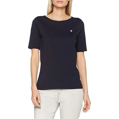 Abbildung von Marc O&#039;Polo Damen 51195, T Shirt mit kleinem Logo Print, bequemes Oberteil aus Bio Baumwolle, elegantes und Kurzarmshirt für Frauen