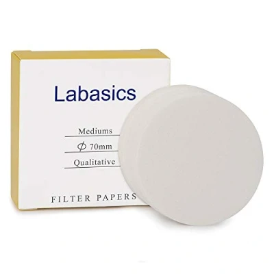Abbildung von Labasics Qualitatives Filterpapier Rund, Cellulose mit 70mm Durchmesser und Einer Filtrationsgeschwindigkeit von 20 Mikron, Packung 100 Stück
