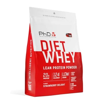 Abbildung von PhD Nutrition Diet Whey Protein Pulver 2kg Erdbeerkuchen Geschmack, Kalorienarmes High Eiweißpulver zur Diät Unterstützung mit 16g Eiweiß pro Portion