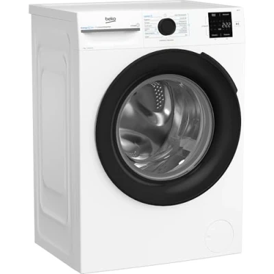 Abbildung von Beko BM3WFU3741X freistehende Waschmaschine, Waschvollautomat, 7 kg, EnergySpin, Schleuderwahl 1400 U/min, Dampffunktion, Hygiene+ allergikergeeignet, Coldwash Wasser &amp; Zeitersparnis, Weiß