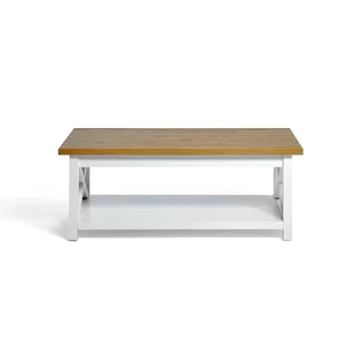 Abbildung von Jahnke Chalet Coffee Couchtisch, Engineered Wood, Montana Eiche Nb./Weiss, One Size