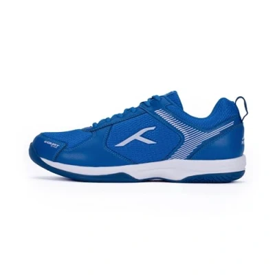 Abbildung von HUNDRED Court Star Non Marking Professional Badminton Shoes for Mens (Blue White, EU 45 UK 11 US 12) X Cushion Protection Suitable Indoor Tennis Squash Table Basketball &amp; Padel