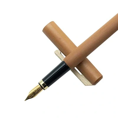 Abbildung von 4betterdays.com NATURlich leben! Füller/Füllfederhalter inkl. GRATIS Tintenkonverter aus geöltem Birnenholz Federstärke M nachhaltige Handarbeit Deutschland