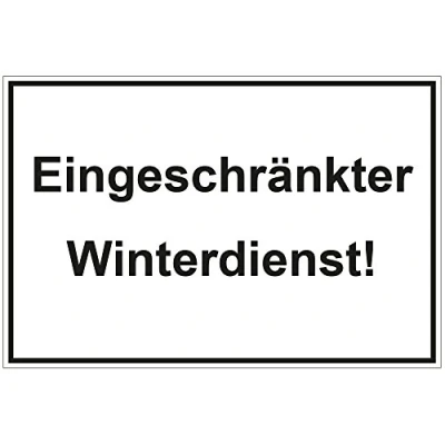 Abbildung von Schild &quot;Eingeschränkter Winterdienst&quot; aus Alu/Dibond 300x200 mm 3 stark