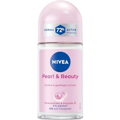 Abbildung von NIVEA Pearl &amp; Beauty Deo Roll On, Antitranspirant Roller schützt 72h vor Schweiß und Körpergeruch, pflegendes Deodorant mit Perlenextrakten Avocadoöl (50 ml)