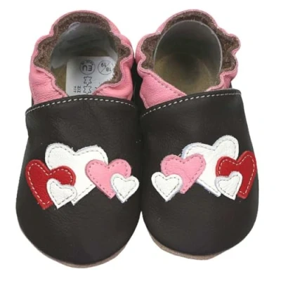 Abbildung von HOBEA Germany Krabbelschuhe für Jungs und Mädchen in verschiedenen Designs (Herzen, 24/25)
