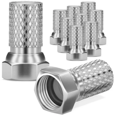 Abbildung von HB DIGITAL SET 10x F Stecker 7mm mit Gummidichtung breite Mutter für Koaxial Antennenkabel Sat Kabel BK Anlagen