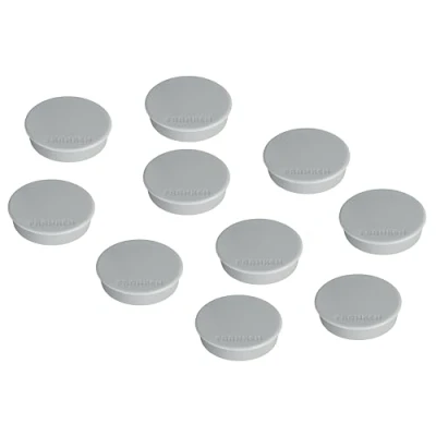 Abbildung von FRANKEN Magnete Stark Rund, 10 Stück, Hochwertige Haftmagnete für Büro, Haushalt, Werkstatt mit hoher Haftkraft, ideal Whiteboards, Kühlschrank, Plantafeln oder Schaukästen, 38 mm, Grau, HMS36 12