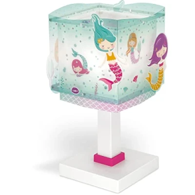 Abbildung von Dalber Kinder Tischlampe Nachttischlampe kinderzimmer Mermaids Meerjungfrauen, Kinderzimmer, Nachttischlampe, 63441, E14