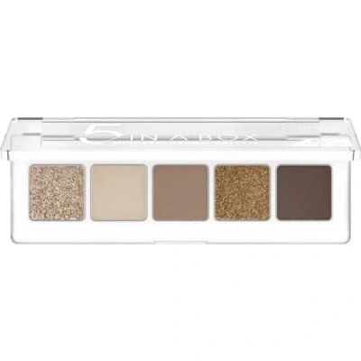 Abbildung von Catrice 5 In A Box Mini Eyeshadow Palette, Lidschatten, Nr. 010 Golden Nude Look, mehrfarbig, Töne, mit Ölen, intensiv, matt, metallisch, schimmernd, vegan, Nanopartikel frei (4g)
