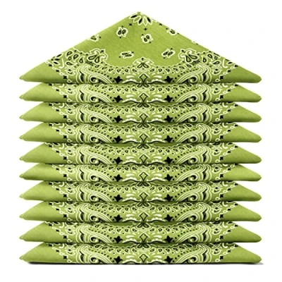 Abbildung von Karl Loven BANDANA 5 Stück Oliv Paisley Mandala Muster 100% Baumwolle TÜV geprüft Dicker Stoff 20 Exklusivfarben