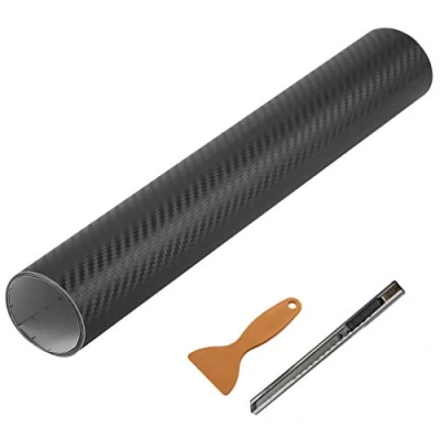 Abbildung von Carbon Folie 3D Struktur fühlbare 45 x 152 cm selbstklebend Carbonfolie Auto Klebe folieren (Schwarz (45cm 150cm))